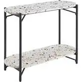 Tuxedo Console Table in Multicolor Faux Terrazzo Stone & Sandblasted Steel
