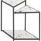 Miste Side Table in Multicolor Faux Terrazzo Stone & Sandblasted Steel