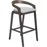 Troy Bar Stool in Dove Gray Performance Fabric & Wood (Set of 2)