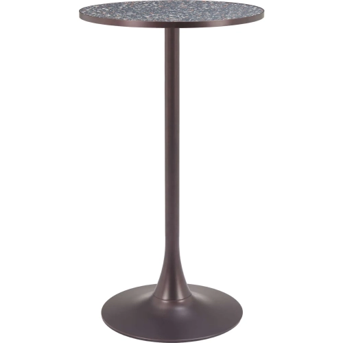 Bite Bistro Table in Black Faux Terrazzo & Bronze Steel