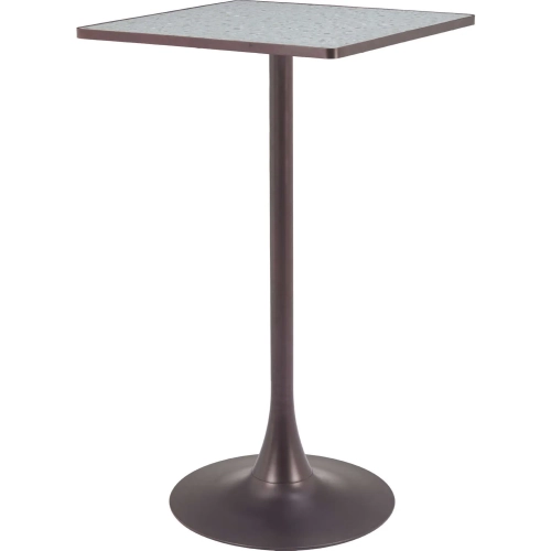Spot Bar Table in Gray Faux Terrazzo & Bronze Steel