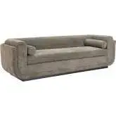 Sereneu Sofa Green Tweed Chenille Fabric & Black