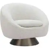 Modan Swivel Accent Chair in Textured Misty Gray Fabric & Bronze