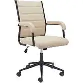 Auction Office Chair in Beige Leatherette & Black Steel