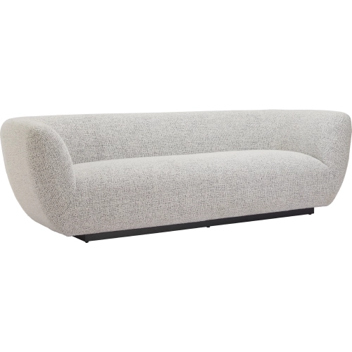 Zambet Sofa in Pewter Gray Textured Fabric & Black Wood