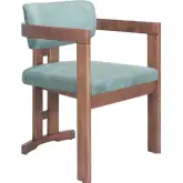 Poly Dining Chair in Moss Gray Performance Fabric & Walnut