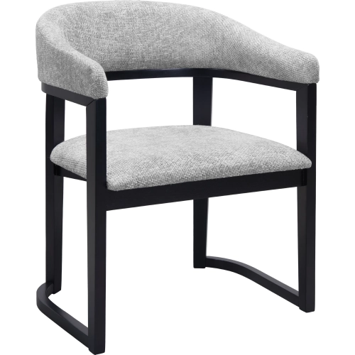 Anasa Dining Chair in Gray Performance Fabric & Black Wood