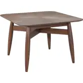 Silea Square Dining Table in Espresso Brown & Walnut Finish Wood