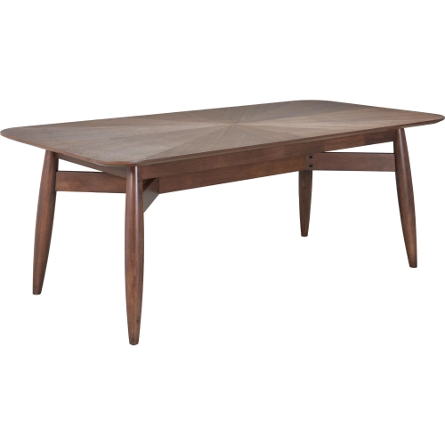 Silea 78" Dining Table in Espresso Brown & Walnut Finish Wood