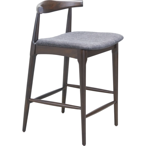 Tuzka Counter Stool in Gray Performance Fabric & Espresso (Set of 2)