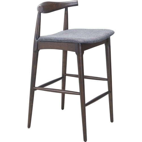 Tuzka Bar Stool in Gray Performance Fabric & Espresso (Set of 2)