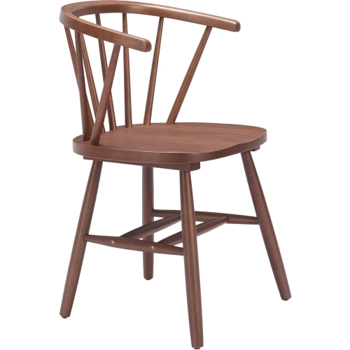 Stenger Dining Chair in Walnut Finish Wood (Set of 2)