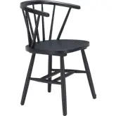 Stenger Dining Chair in Black Finish Wood (Set of 2)