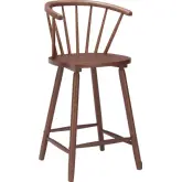 Stenger Counter Stool in Walnut Finish Wood (Set of 2)