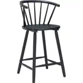 Stenger Counter Stool in Black Wood (Set of 2)
