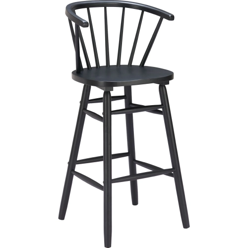 Stenger Bar Stool in Black Wood (Set of 2)