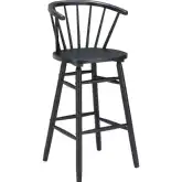 Stenger Bar Stool in Black Wood (Set of 2)