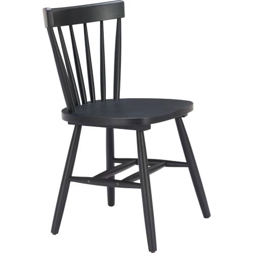 Tyce Dining Chair in Black Finish Wood (Set of 2)