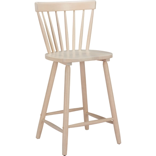 Tyce Counter Stool in White Washed Natural Wood (Set of 2)