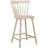 Tyce Counter Stool in White Washed Natural Wood (Set of 2)