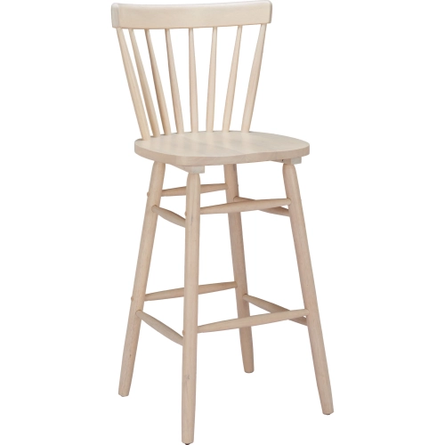 Tyce Bar Stool in White Washed Natural Wood (Set of 2)