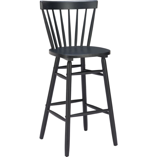 Tyce Bar Stool in Black Finish Wood (Set of 2)