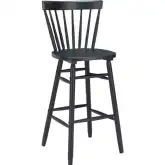 Tyce Bar Stool in Black Finish Wood (Set of 2)