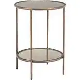 Anelli Side Table in Bronze Metal & Mirror Glass