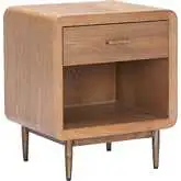 Vidaz Side Table in Brown Wood Veneer & Steel