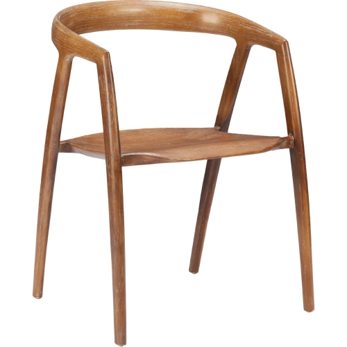 Ziran Dining Chair in Walnut Finish Elm Wood (Set of 2)