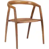 Ziran Dining Chair in Walnut Finish Elm Wood (Set of 2)