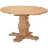 Tabi 47" Round Pedestal Dining Table in Natural Brown Solid Wood
