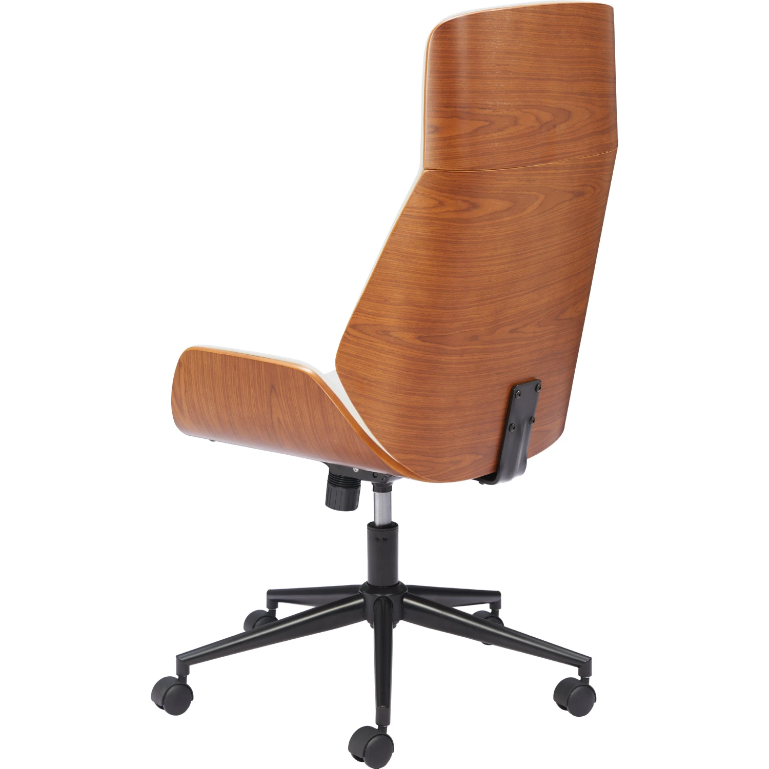 Zuo 110560 Flex High Back Office Chair in White Leatherette & Wood