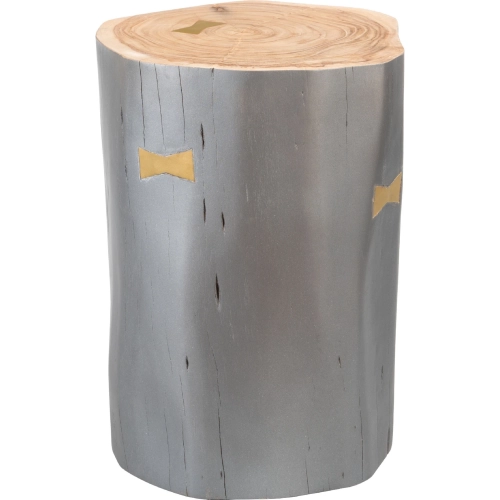 Sugra End Table in Gray Finish Acacia Wood