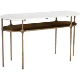 Bild Console Table in White Marble & Brass Iron