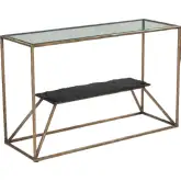 Ranol Console Table in Glass, Natural Marble & Brass Iron