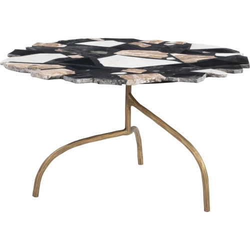 Baia Coffee Table in Multicolor Terrazzo & Brass Iron