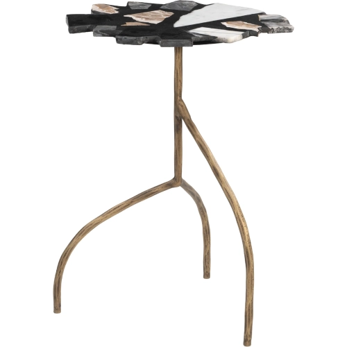Baia Side Table in Multicolor Terrazzo & Brass Iron