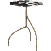 Baia Side Table in Multicolor Terrazzo & Brass Iron