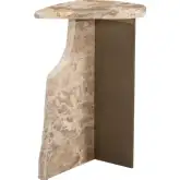 Surya Side Table in Beige Natural Marble & Iron