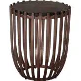 Kafig Side Table in Bronze Recycled Sand Cast Glass & Iron