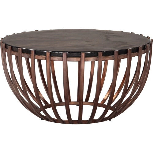 Kafig Coffee Table in Bronze Recycled Sand Cast Glass & Iron