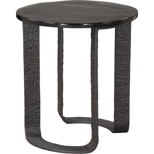 Divin Side Table in Black Recycled Sand Cast Glass & Aluminum