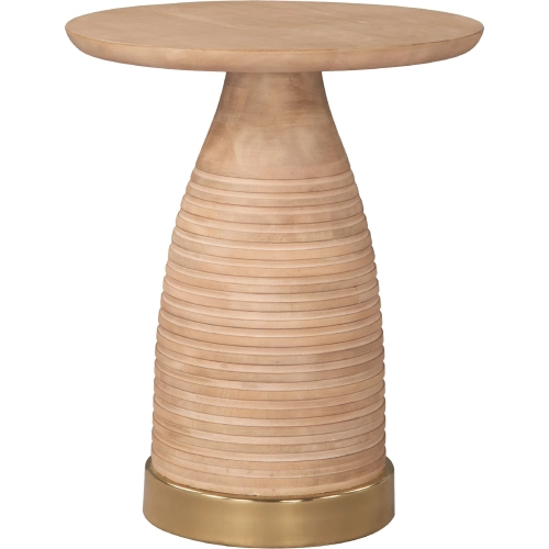 Radiant Side Table in Natural Finish Mango Wood & Gold Iron