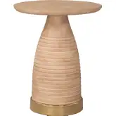 Radiant Side Table in Natural Finish Mango Wood & Gold Iron