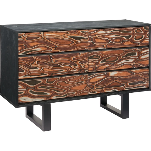 Aremi Dresser in Multicolor Brown & Black MDF