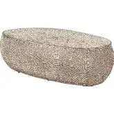 Argento Coffee Table in Textured Silver Electroplated Aluminum