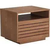 Slit Nightstand Walnut Finish Wood