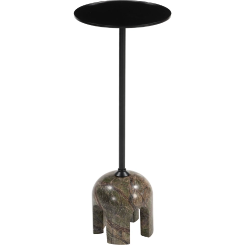 Kask Side Table in Multicolor Natural Marble & Black Iron