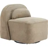 Kakao Swivel Accent Chair in Olive Brown Performance Fabric